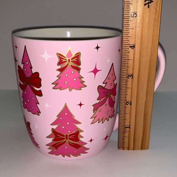 Peppermint and Pine Pink Mug with Festive Tree Design - Picture 6 of 9